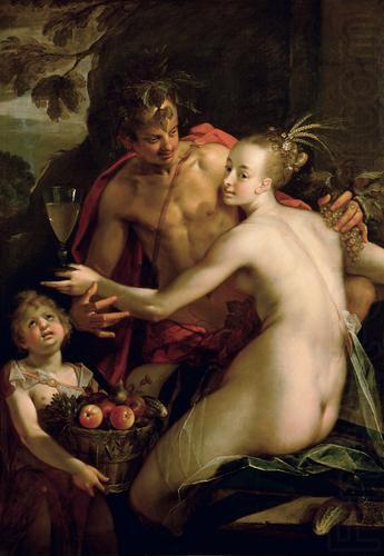 Hans von Aachen Bacchus, Ceres and Amor. oil painting picture